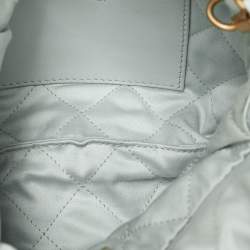 Pre Owned Chanel Light Blue Quilted Leather Mini 22 Chain Bag