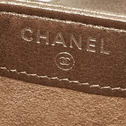 Pre Owned Chanel Gold Quilted Leather Boy Phone Holder Pouch 