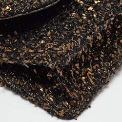 Pre Owned Chanel Black/Gold Tweed Evening Clutch