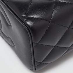 Pre Owned Chanel Black Quilted Lambskin Leather Vanity Case Chain Bag