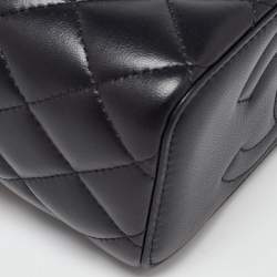 Pre Owned Chanel Black Quilted Lambskin Leather Vanity Case Chain Bag