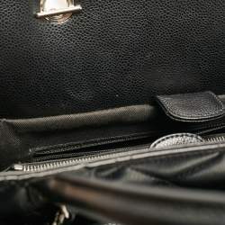 Pre Owned Chanel Black Quilted Caviar Leather CC Chain Tote