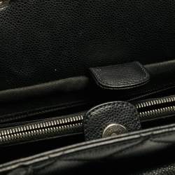 Pre Owned Chanel Black Quilted Caviar Leather CC Chain Tote
