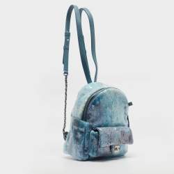Pre Owned Chanel Light Blue Sequins Mini Waterfall Backpack