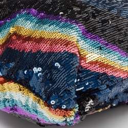Pre Owned Chanel Multicolor Sequins CC Drawstring Chain Tote