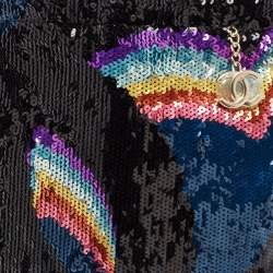 Pre Owned Chanel Multicolor Sequins CC Drawstring Chain Tote