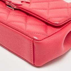 Pre Owned Chanel Coral Pink Caviar Quilted Leather My everything Flap Bag