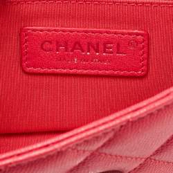Pre Owned Chanel Coral Pink Caviar Quilted Leather My everything Flap Bag
