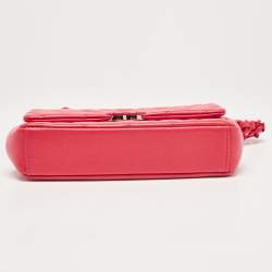 Pre Owned Chanel Coral Pink Caviar Quilted Leather My everything Flap Bag
