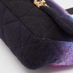 Pre Owned Chanel Multicolor Ombre Quilted Wool Large 19 Shoulder Bag