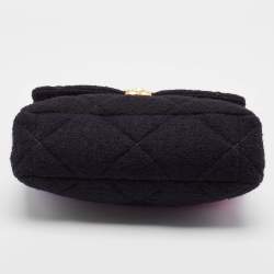 Pre Owned Chanel Multicolor Ombre Quilted Wool Large 19 Shoulder Bag