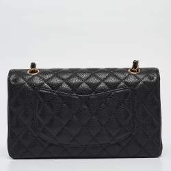 Chanel Black Quilted Leather Medium Classic Double Flap Shoulder Bag