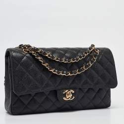 Chanel Black Quilted Leather Medium Classic Double Flap Shoulder Bag