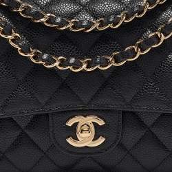 Chanel Black Quilted Leather Medium Classic Double Flap Shoulder Bag