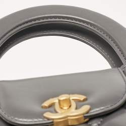 Pre Owned Chanel Grey Quilted Leather Mini Kelly Bag