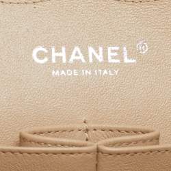 Chanel Beige Quilted Patent Leather Jumbo Classic Double Flap Bag