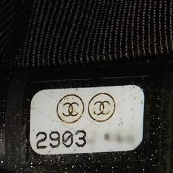 Pre Owned Chanel Black Quilted Leather Double Zip Crossbody Pouch