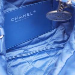 Pre Owned Chanel Blue Quilted Leather Mini 22 Chain Bag