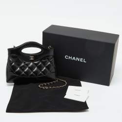 Pre Owned Chanel Black Quilted Leather Nano 31 Shopping Bag