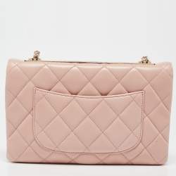 Pre Owned Chanel Pink Quilted Leather Medium Trendy CC Flap Bag