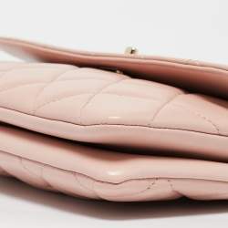 Pre Owned Chanel Pink Quilted Leather Medium Trendy CC Flap Bag