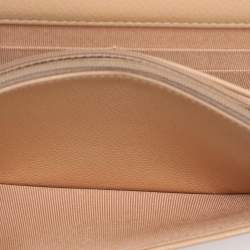 Pre Owned Chanel Beige Quilted Caviar Leather CC Wallet On Chain