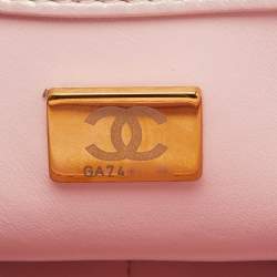 Chanel Pink Pearly Iridescent Quilted Leather Mini Crossbody Bag