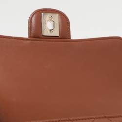 Pre Owned Chanel Brown Quilted Leather Mini Crystal Embellished Top Handle Bag