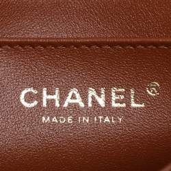 Pre Owned Chanel Brown Quilted Leather Mini Crystal Embellished Top Handle Bag