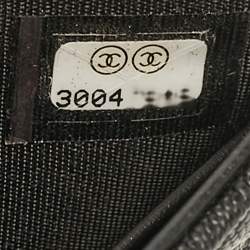 Chanel Black Quilted Caviar Leather Small Boy Flap Wallet