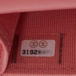 Chanel Pink Quilted Leather CC Charms Card Holder On Chain