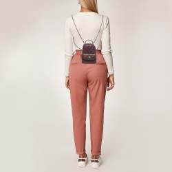 Chanel Burgundy Quilted Caviar Leather Mini CC Classic Backpack