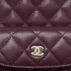 Chanel Burgundy Quilted Caviar Leather Mini CC Classic Backpack