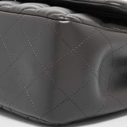 Chanel Grey Quilted Leather Jumbo Classic Double Flap Bag