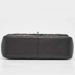 Chanel Grey Quilted Leather Jumbo Classic Double Flap Bag