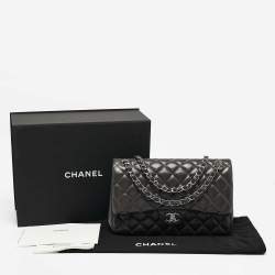 Chanel Grey Quilted Leather Jumbo Classic Double Flap Bag