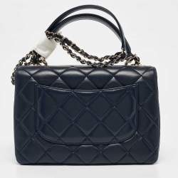 Chanel Navy Blue Quilted Leather Small Trendy CC Top Handle Bag