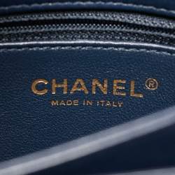 Chanel Navy Blue Quilted Leather Small Trendy CC Top Handle Bag