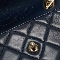 Chanel Navy Blue Quilted Leather Small Trendy CC Top Handle Bag