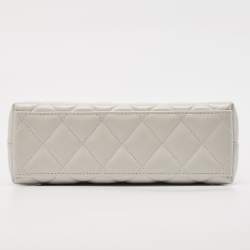 Chanel Light Grey Quilted Leather Mini Kelly Bag