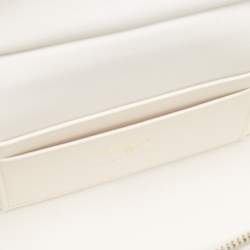Chanel White Quilted Caviar Leather CC Long Vanity Case Bag