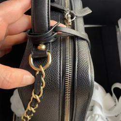 Chanel Black Caviar Leather Large Filigree Shoulder Bag