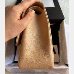 Chanel Beige Leather Jumbo Classic Double Flap Shoulder Bag