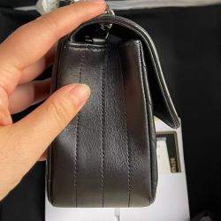 Pre Owned Chanel Black Chevron Quilted Leather Mini Bag