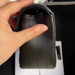 Pre Owned Chanel Black Chevron Quilted Leather Mini Bag