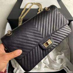 Pre Owned Chanel Black 2.55 Small Flap Bag