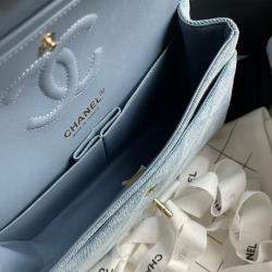 Chanel Blue Denim Double Flap Shoulder Bag