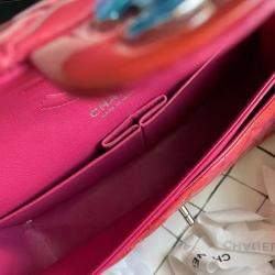 Chanel Pink Patent Leather Medium Double Flap Shoulder Bag