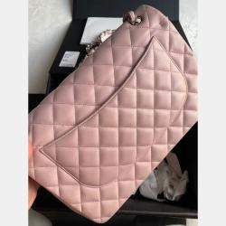 Chanel Pink Leather Jumbo Classic Double Flap Bag