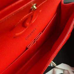Chanel Coral Red Caviar Leather Medium Bag